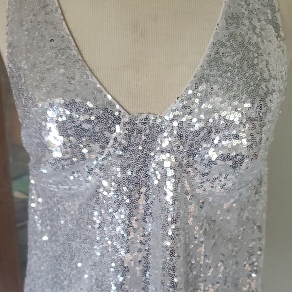 No Boundaries Silver Sequin Mini Dress - Picture 11 of 11